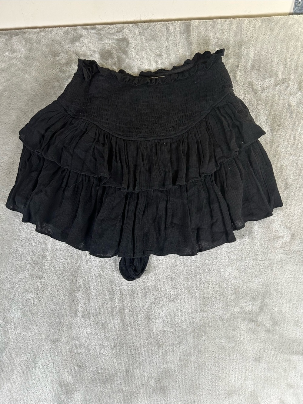 Mustard seed Black Tiered Ruffle Mini Skirt - Picture 6 of 13